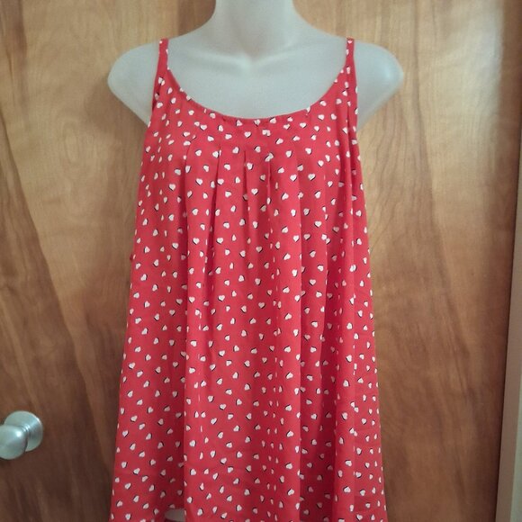 Torrid Women's Georgette Swing red Hearts print Cami top cross back chiffon 2X - Picture 3 of 6